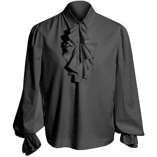 Chemise victorienne à jabot et dentelle, 5 coloris