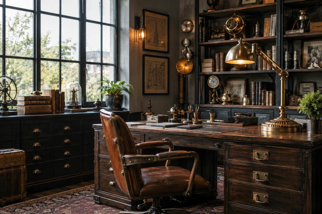 Aménager un bureau steampunk fonctionnel et inspirant — vue principale