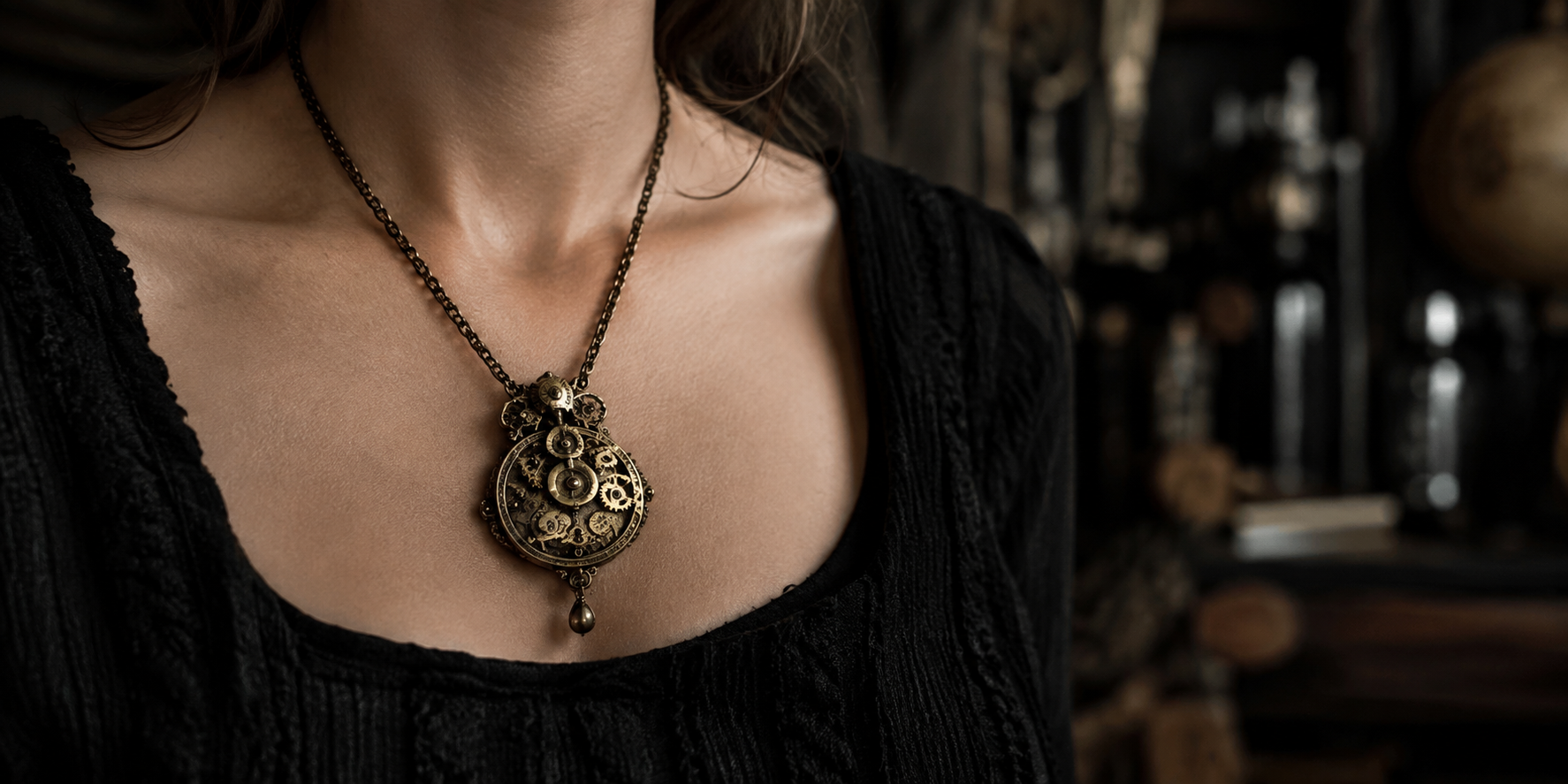 Bijoux steampunk : choisir une pièce forte sans surcharger — mise en situation