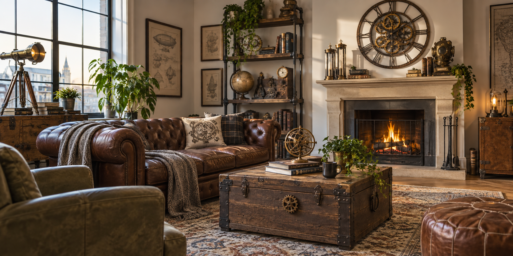 10 objets steampunk pour décorer son intérieur avec style — mise en situation